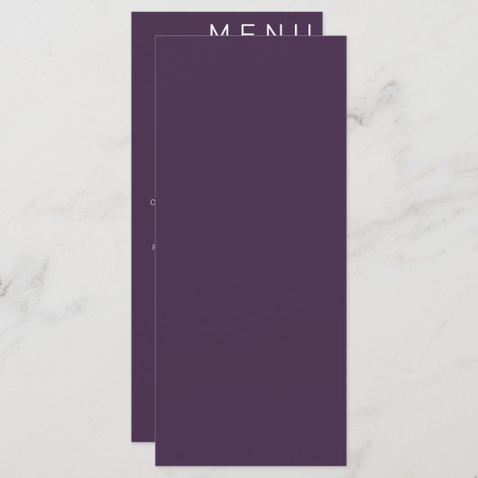 Elegant klassieke bruiloft menu (Voorkant / Achterkant)