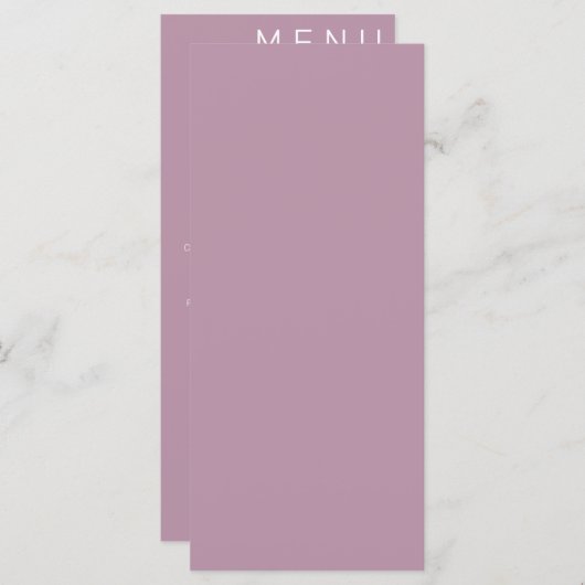 Elegant klassieke bruiloft menu (Voorkant / Achterkant)