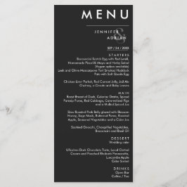 Elegant klassieke bruiloft menu