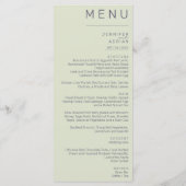 Elegant klassieke bruiloft menu (Achterkant)