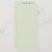 Elegant klassieke bruiloft menu (Voorkant / Achterkant)