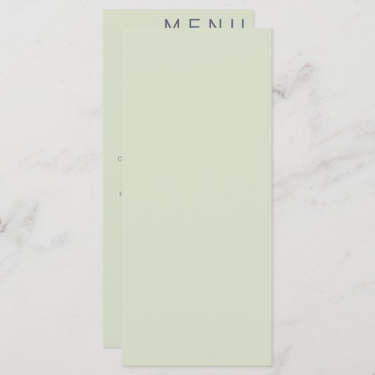 Elegant klassieke bruiloft menu (Voorkant / Achterkant)