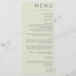 Elegant klassieke bruiloft menu