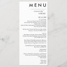Elegant klassieke bruiloft menu