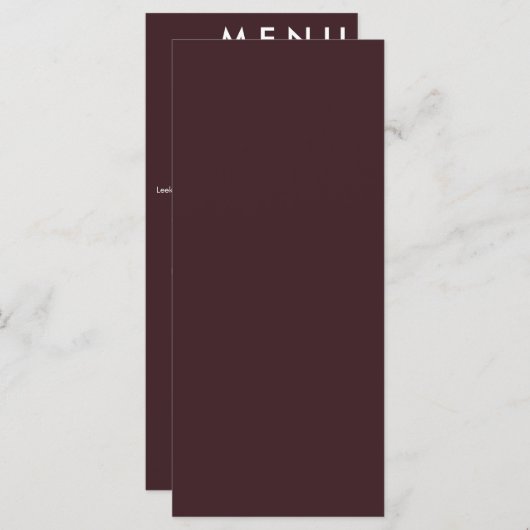 Elegant klassieke bruiloft menu (Voorkant / Achterkant)