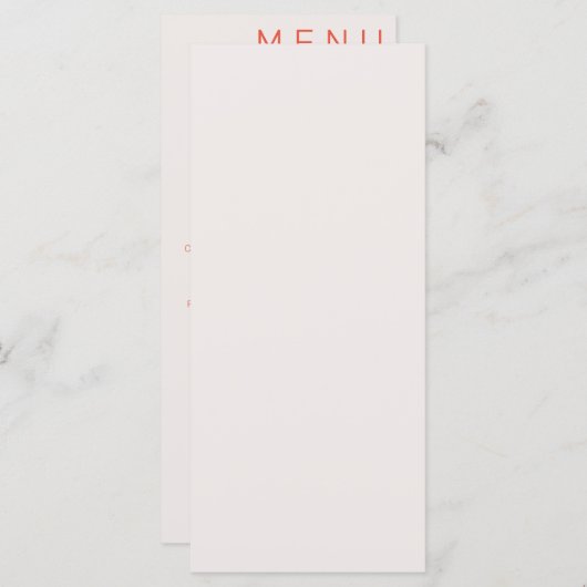 Elegant klassieke bruiloft menu (Voorkant / Achterkant)