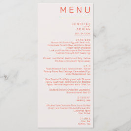Elegant klassieke bruiloft menu