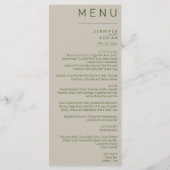 Elegant klassieke bruiloft menu (Achterkant)