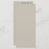 Elegant klassieke bruiloft menu (Voorkant / Achterkant)