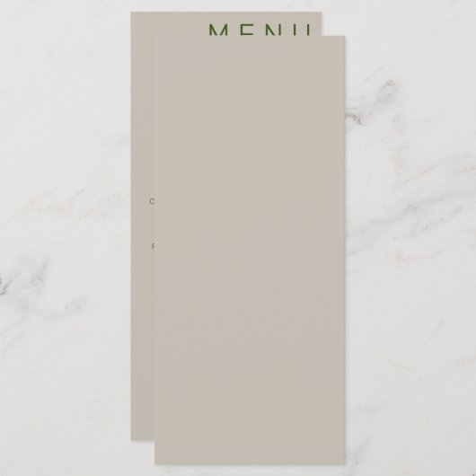 Elegant klassieke bruiloft menu (Voorkant / Achterkant)