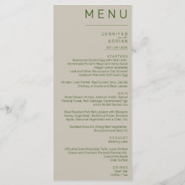 Elegant klassieke bruiloft menu