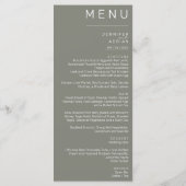 Elegant klassieke bruiloft menu (Achterkant)