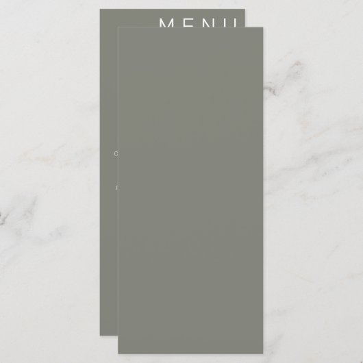 Elegant klassieke bruiloft menu (Voorkant / Achterkant)
