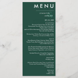 Elegant klassieke bruiloft menu