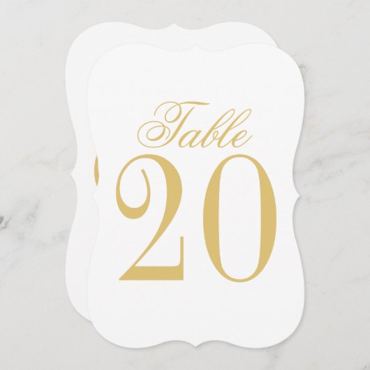 Elegant klassieke bruiloft-nummer kaart (Voorkant / Achterkant)