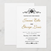 Elegant Klassieke Eenvoudige Uitnodiging (Voorkant / Achterkant)