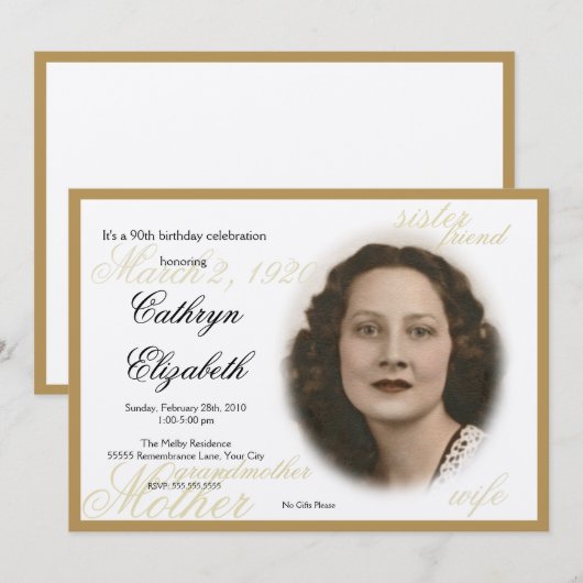 Elegant klassieke fotouitnodiging _New Kaart (Voorkant / Achterkant)