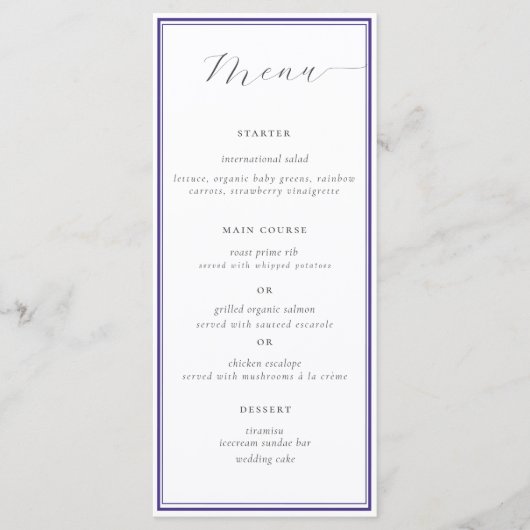 Elegant klassieke Lijst Eenvoudig grafisch huwelij Menu (Voorkant)