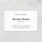 Elegant  Klassieke look Old English Text Cool Visitekaartje (Achterkant)