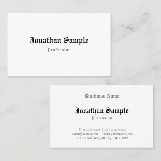 Elegant  Klassieke look Old English Text Cool Visitekaartje (Voorkant / Achterkant)