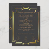 elegant Klassieke luxe gouden bruiloft Kaart (Voorkant / Achterkant)