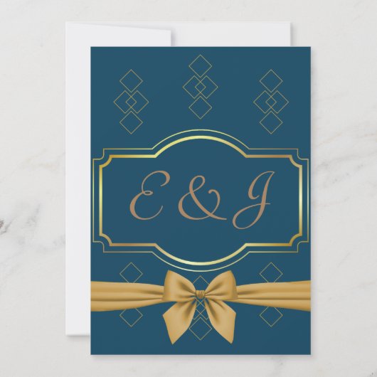 elegant Klassieke luxe officiële gouden bruiloft Kaart (Achterkant)