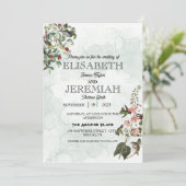 elegant Klassieke luxe witte florale bruiloft Kaart (Staand voorkant)