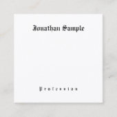 Elegant klassieke nostalgge look Oude Engelse teks Vierkante Visitekaartje (Voorkant)