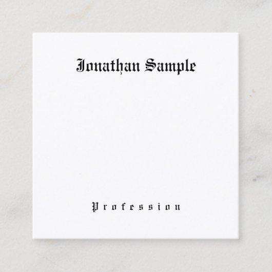 Elegant klassieke nostalgge look Oude Engelse teks Vierkante Visitekaartje (Voorkant)