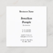 Elegant klassieke nostalgische look Professional P Vierkante Visitekaartje (Achterkant)