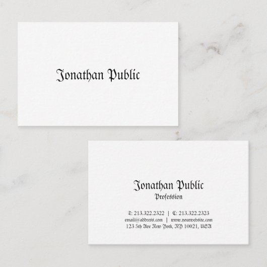 Elegant klassieke nostalgische look Professional P Visitekaartje (Voorkant / Achterkant)