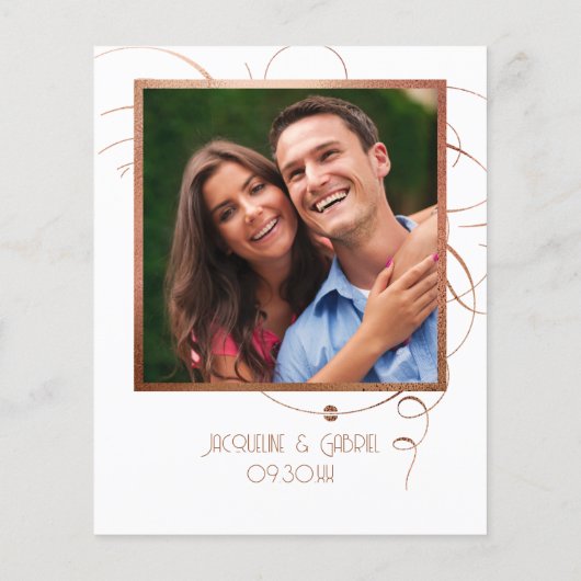 Elegant klassieke Script Calligraphy Save the Date (Achterkant)