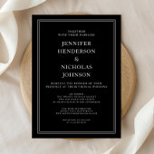 Elegant klassieke zwarte witte virtuele bruiloft kaart