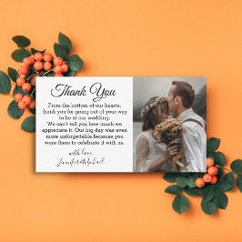 elegant klassieker bedankt voor je trouwfotonotiti notitiekaartje