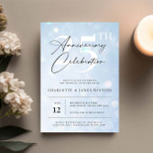 Elegant klassieker blauwe waterverf 25-jarig besta kaart