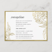 ELEGANT KLASSY GOLD FOIL FLORAL RECEPT INFORMATIEKAARTJE (Voorkant)