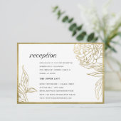 ELEGANT KLASSY GOLD FOIL FLORAL RECEPT INFORMATIEKAARTJE (Staand voorkant)