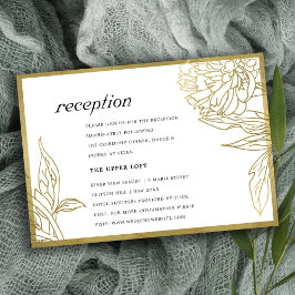 ELEGANT KLASSY GOLD FOIL FLORAL RECEPT INFORMATIEKAARTJE