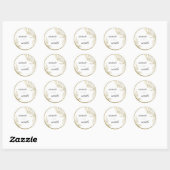 ELEGANT KLASSY GOLD FOIL LUXE FLORAL WEDING RONDE STICKER (Vel)