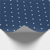 elegant klein blauw wit - marinepunkpatroon cadeaupapier (Hoek)