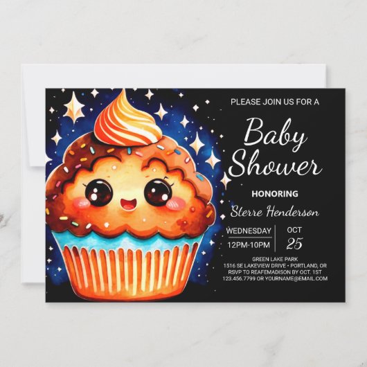 Elegant Klein Gebak Bliss Muffin Boy Baby shower Kaart (Voorkant)