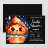 Elegant Klein Gebak Bliss Muffin Boy Baby shower Kaart (Voorkant / Achterkant)