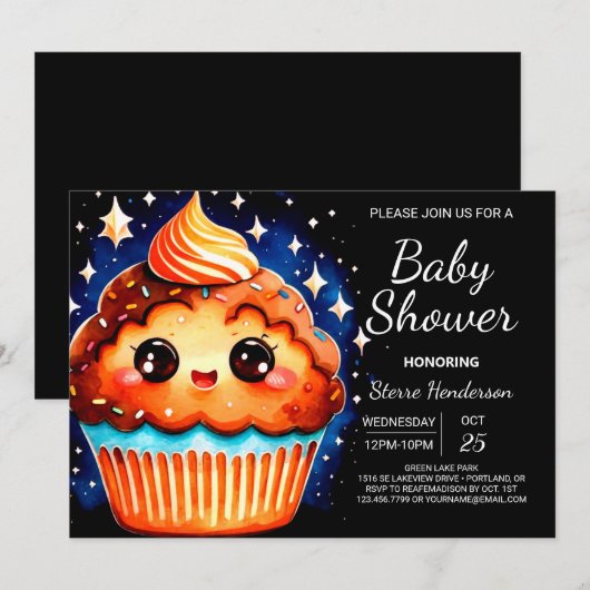 Elegant Klein Gebak Bliss Muffin Boy Baby shower Kaart (Voorkant / Achterkant)