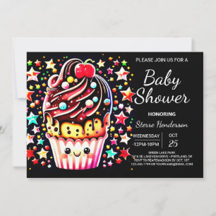 Elegant Kleine Online Muffin Boy Baby shower Kaart