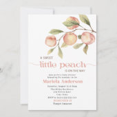 Elegant kleine perzik Waterverf Baby shower Kaart (Voorkant)