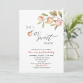 Elegant kleine perzik Waterverf Baby shower Kaart (Staand voorkant)