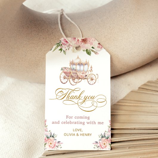Elegant kleine prinses Baby shower dank u Cadeaulabel