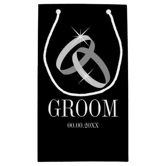 Elegant kleine trouwcadeautas voor bruid en bruin klein cadeauzakje (Achterkant)