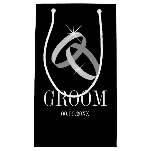 Elegant kleine trouwcadeautas voor bruid en bruin klein cadeauzakje (Voorkant)