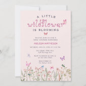Elegant Kleine Wildbloem Boho Meisje Baby shower Kaart (Voorkant)